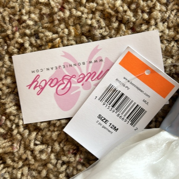 Baby Girl Easter Dress, White with pinks, yellows, and blues - Picture 4 of 4